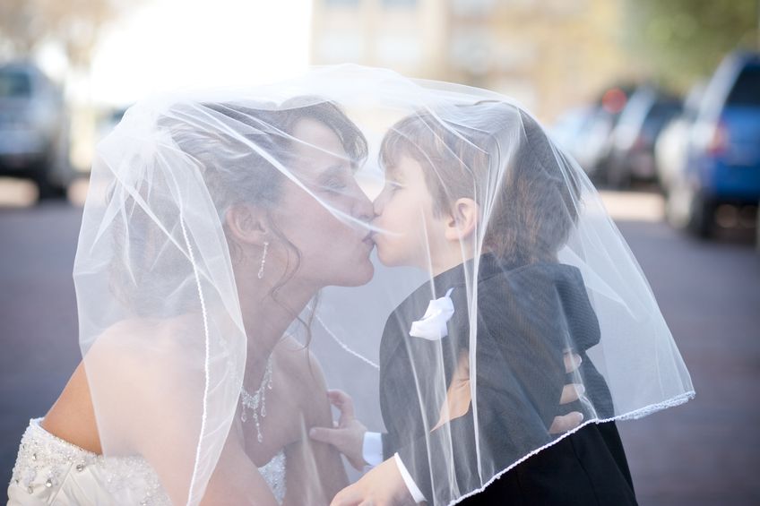 bride with ring bearer